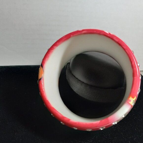 Fashion Leader Rose/Crown and Rhinestones Bracelet Cottagecore Granny Chic - Picture 2 of 6